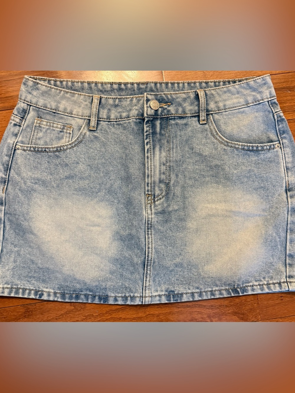 SHEIN Light Blue Washed Denim Mini Skirt